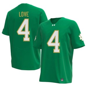 #4 Jeremiyah Love Irish Green College Football Men's Stitched Jerseys 343257-484