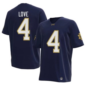 #4 Navy College Football Stitched Jeremiyah Love UND Men's Jersey 585947-815