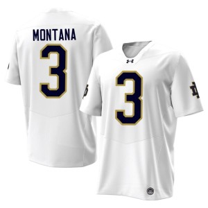 #3 Joe Montana University of Notre Dame Limited Men College Football White Jersey 105000-466