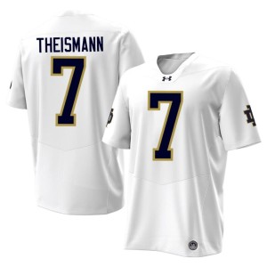 #7 Joe Theismann UND Men College Football Replica White Jersey 487609-580