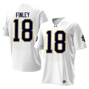 #18 Men University Kaydon Finley White University of Notre Dame College Football Jersey 523951-213