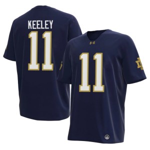 #11 2026-27 Men's Irish Navy Keon Keeley College Football Jerseys 105979-759