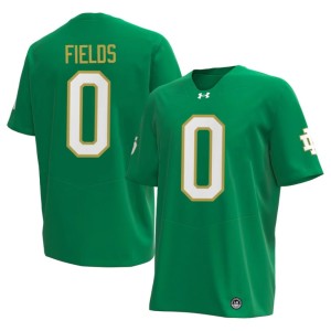 #0 Green Player Men Malachi Fields College Football ND Jerseys 316433-196