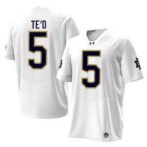 #5 Men White Game Manti Te'o UND College Football Jersey 757567-966