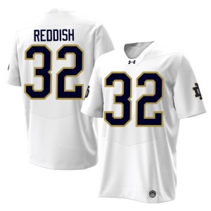 #32 College Football Nick Reddish Stitched White Notre Dame Fighting Irish Men's Jerseys 313476-671