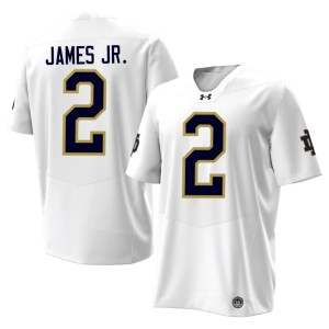#2 White University Nolan James Jr. College Football Notre Dame Fighting Irish Men's Jersey 214825-695