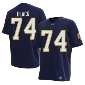 #74 Embroidery University of Notre Dame Men College Football Will Black Navy Jerseys 220141-182