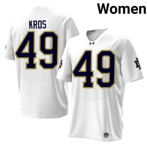 #49 White College Football Limited Women Andrew Kros University of Notre Dame Jersey 846489-682