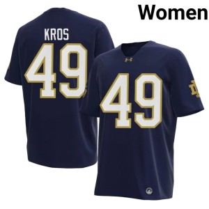 #49 Women College Football Navy Alumni Andrew Kros Notre Dame Fighting Irish Jersey 608450-504
