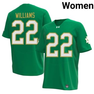 #22 Women Aneyas Williams College Football Green Player ND Jerseys 332300-834