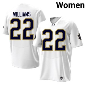 #22 Women's University of Notre Dame Aneyas Williams Alumni College Football White Jersey 620875-818