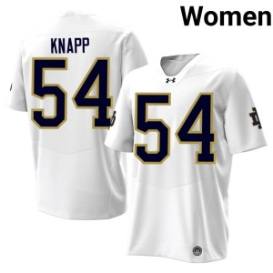 #54 Anthonie Knapp Womens White Notre Dame University College Football Jersey 971888-270