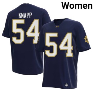 #54 Anthonie Knapp Official College Football Navy Women's University of Notre Dame Jerseys 188194-675