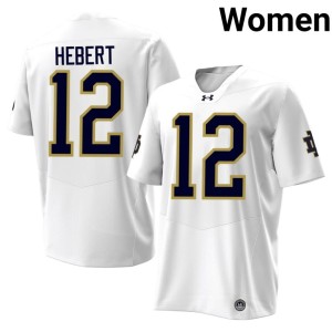 #12 Game Women's College Football UND Blake Hebert White Jerseys 833870-293