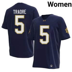 #5 Womens Navy ND Boubacar Traore 2026 College Football Jersey 309840-134