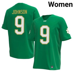 #9 College Football Replica Notre Dame Fighting Irish Green Women's Brauntae Johnson Jerseys 823292-659