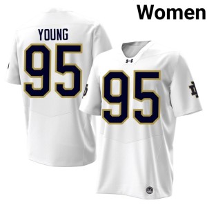 #95 College Football Womens Bryce Young 2026-27 Notre Dame Fighting Irish White Jerseys 715320-767