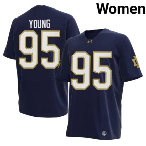 #95 Navy Notre Dame Fighting Irish Limited College Football Women's Bryce Young Jersey 907304-888