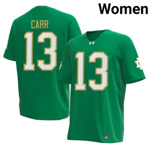 #13 University of Notre Dame Green CJ Carr High School Womens College Football Jerseys 197931-790