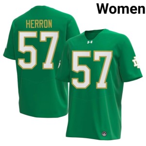#57 College Football UND Women's NCAA Green Cam Herron Jerseys 450176-619