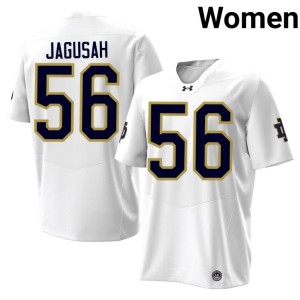 #56 University Women College Football UND White Charles Jagusah Jersey 468479-625