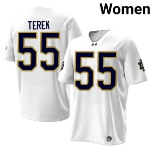 #55 Chris Terek Women's College Football 2026 UND White Jerseys 955224-301