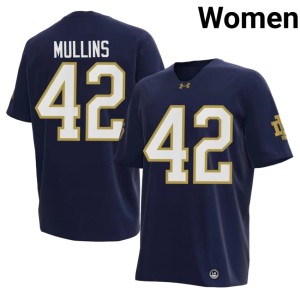 #42 The Irish College Football Official Navy Women's Cole Mullins Jerseys 622454-580