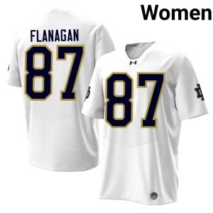 #87 Women White Player Cooper Flanagan College Football The Irish Jersey 486501-660