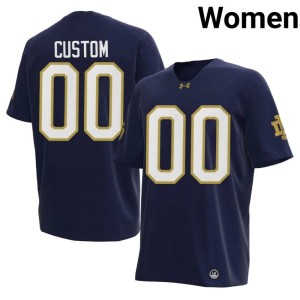 #00 Womens College Football 2026-27 ND Custom Navy Jersey 704931-359