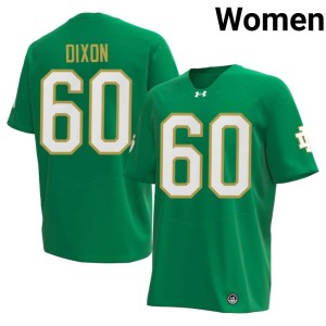 #60 High School ND College Football Davion Dixon Women's Green Jersey 443087-188