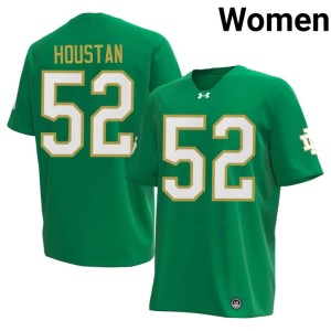 #52 Irish College Football Green Replica Women Devan Houstan Jerseys 404837-682