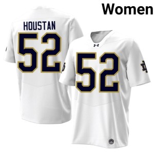 #52 Fighting Irish 2026-27 White Devan Houstan Women's College Football Jersey 957773-869