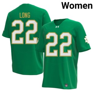 #22 College Football Green Womens Irish Ethan Long Player Jersey 456418-564