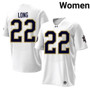 #22 University of Notre Dame College Football Ethan Long Women White Game Jersey 375293-875