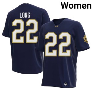 #22 Womens Navy 2026-27 Fighting Irish College Football Ethan Long Jerseys 980390-967