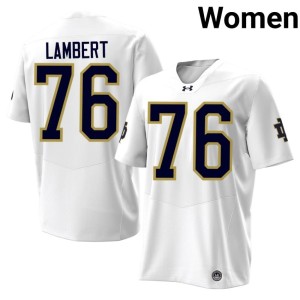 #76 White Guerby Lambert Women NCAA Notre Dame Fighting Irish College Football Jersey 928117-238
