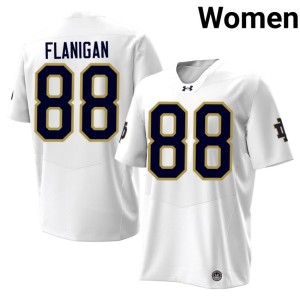 #88 College Football James Flanigan Women's University of Notre Dame White NCAA Jersey 299149-324