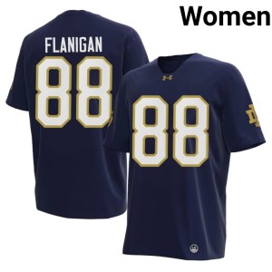 #88 Official Navy James Flanigan University of Notre Dame Women College Football Jerseys 451285-859