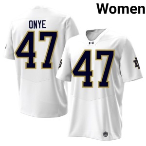 #47 College Football Limited White Irish Womens Jason Onye Jerseys 301250-132
