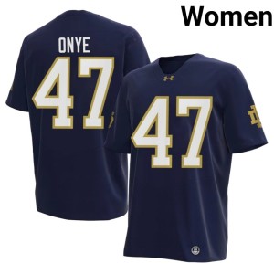 #47 Alumni Navy Jason Onye College Football The Irish Women Jersey 216973-220
