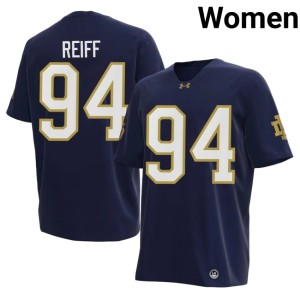 #94 Women's Embroidery Navy College Football ND Joe Reiff Jerseys 182039-984