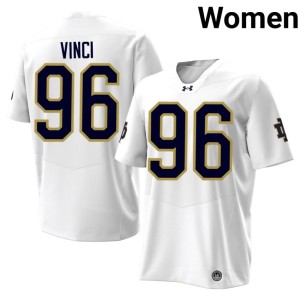 #96 College Football Women's Irish 2026 Joseph Vinci White Jerseys 810951-432