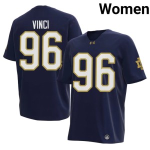#96 Game Women's Joseph Vinci College Football UND Navy Jerseys 348167-782