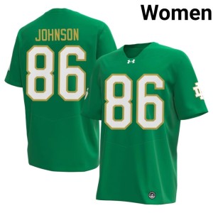 #86 Women's Green Limited Irish College Football Kaleb Johnson Jersey 514252-119