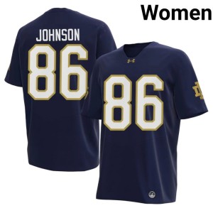 #86 Replica Womens College Football Navy Kaleb Johnson Notre Dame Jerseys 764347-323