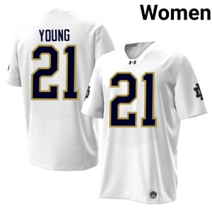#21 2026-27 Kedren Young White University of Notre Dame Women's College Football Jerseys 779770-375