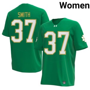 #37 College Football Notre Dame Fighting Irish Kurt Smith Green Womens Embroidery Jerseys 726747-827