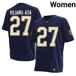 #27 Navy Women College Football Notre Dame High School Kyngstonn Viliamu-Asa Jersey 863881-919