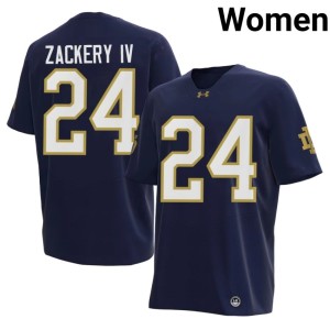 #24 Navy College Football Women Player University of Notre Dame Mark Zackery IV Jerseys 534639-189