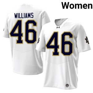 #46 Womens College Football ND Matt Williams Limited White Jersey 744476-169